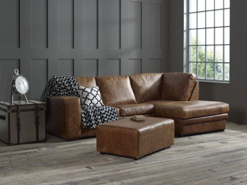 Abbey Leather Corner Chaise Sofa