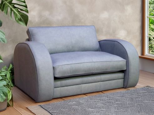 Art Deco Leather Loveseat