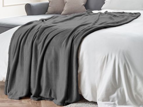 Charcoal Fleece Throw
