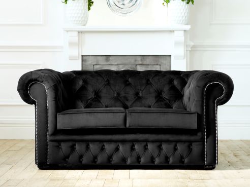 Darlington Black Fabric Chesterfield Sofa