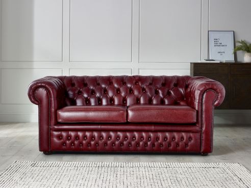 Darlington Red Leather Chesterfield Sofa