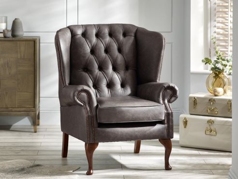 Flat Wing Buttoned Armchair