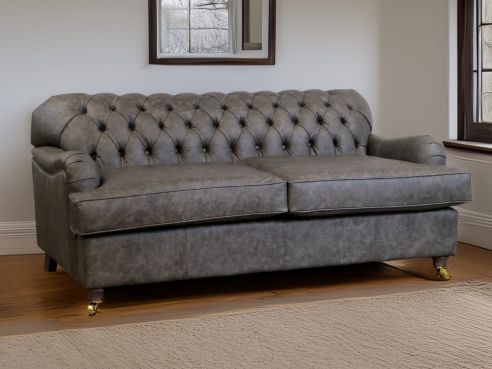 Harris Light Grey Leather Sofa