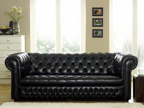 Ludlow Leather Chesterfield Settee