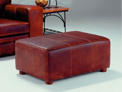 Macy Large Leather Footstool