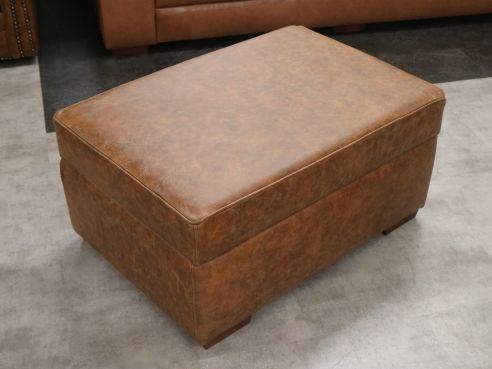 Macy Leather Ottoman Footstool