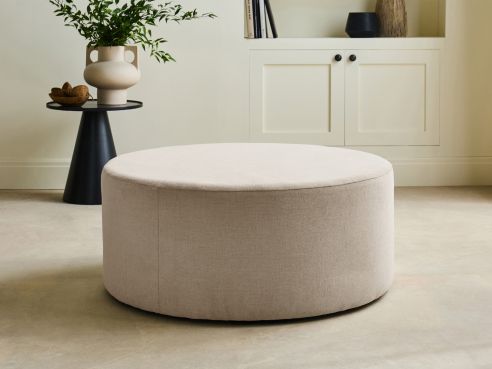 Percy Fabric Round Pouffe