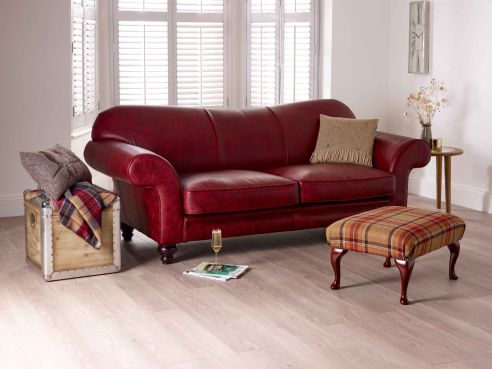 St David Curved Leather Sofa