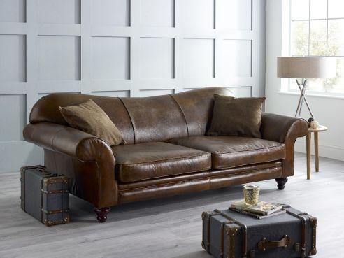 St Charles Deep Leather Sofa