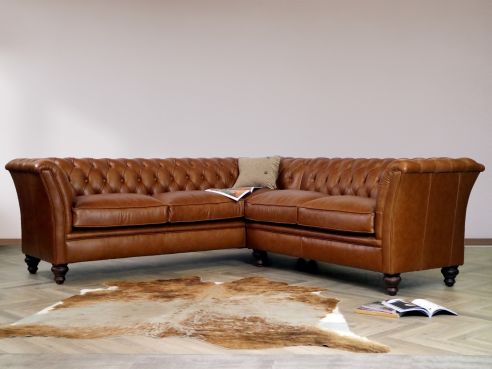 Tatton Leather Chesterfield Corner Sofa
