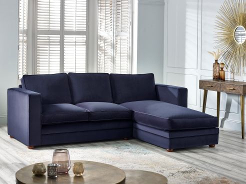 Trafalgar Blue Chaise Sofa